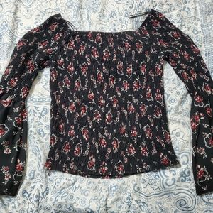 Off the Shoulder Floral Shirt